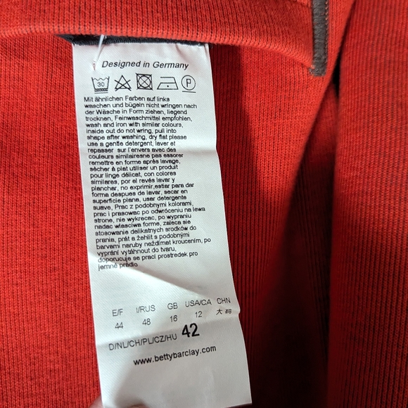 - Betty Barclay cotton jacket or sweater. Reversible. Size 12.  Orange and… - Picture 8 of 9
